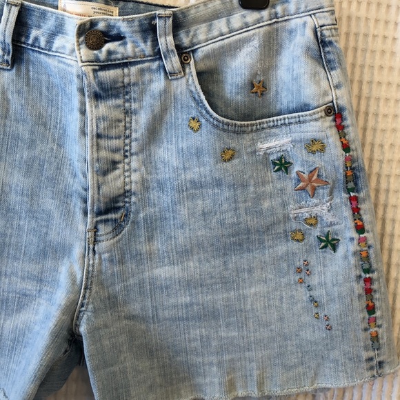 Odd Molly Embroidered Denim Shorts - Picture 2 of 6
